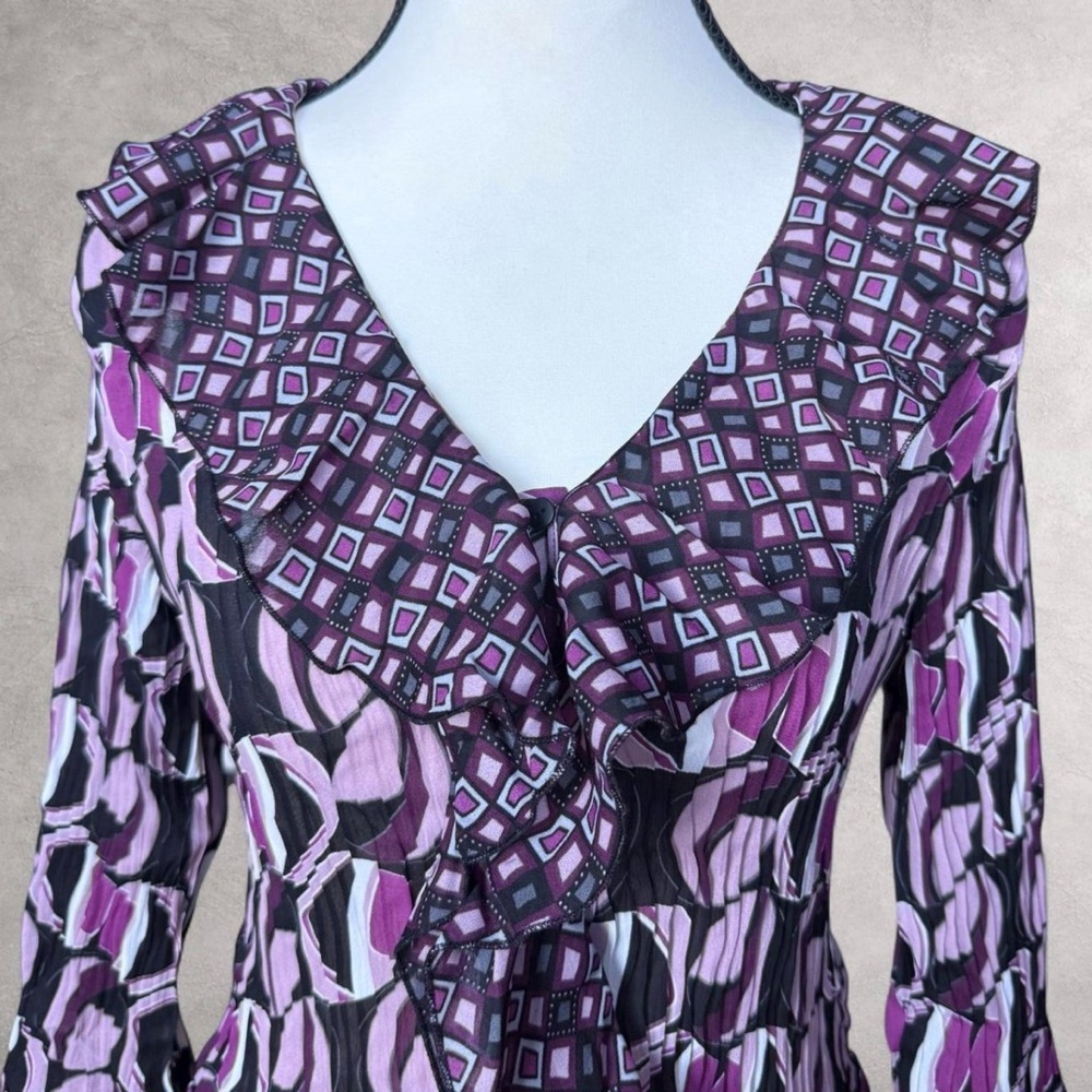 Sunny Leigh Purple Patterned Women's Top - Picture 2 of 8